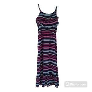 Girl's Cherokee Striped RuffleTop Maxi Dress Multi-Color Girls Size S/P 6/6X